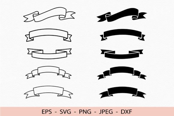 Download Banner Svg Ribbon File for Cricut Dxf - Dxf Collection