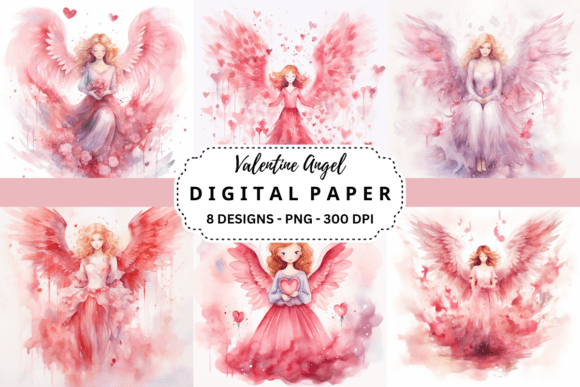 Download Watercolor Valentine Angel Background - Angel background Collection