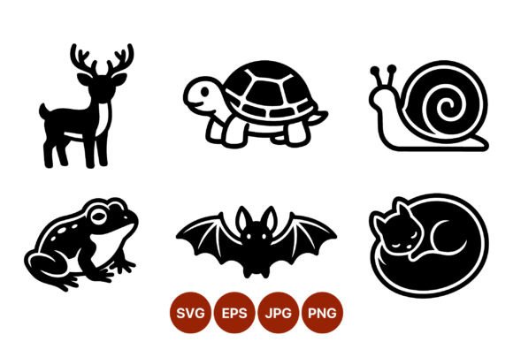 Download Deer Turtle Snail Frog Bat Cat Vector - Bat Collection