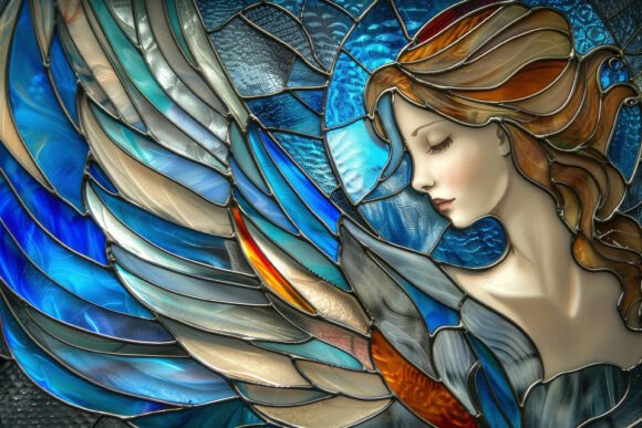 Download Stained Glass Angel Background Wallpaper - Angel background Collection