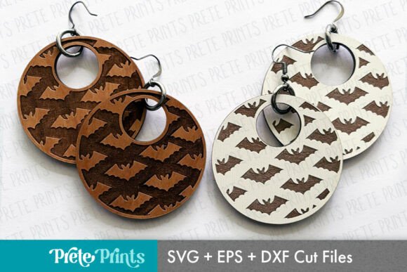 Download Halloween Bats Hoop Laser Cut Earrings - Bat Collection