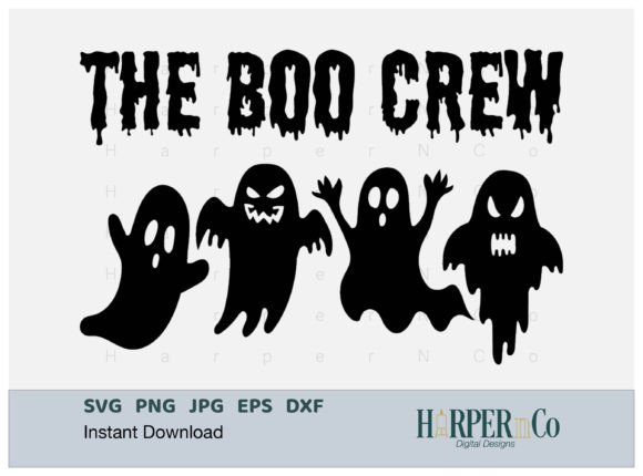Download Boo Crew SVG, Halloween Ghosts PNG, DXF - Dxf Collection