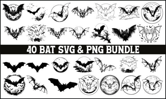 Download Bat SVG PNG Bundle, Bat Clipart Vector - Bat Collection