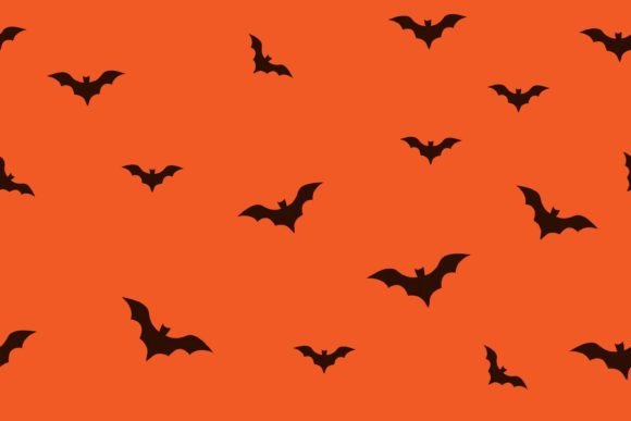 Download Halloween Orange Bat Seamless Pattern - Bat Collection